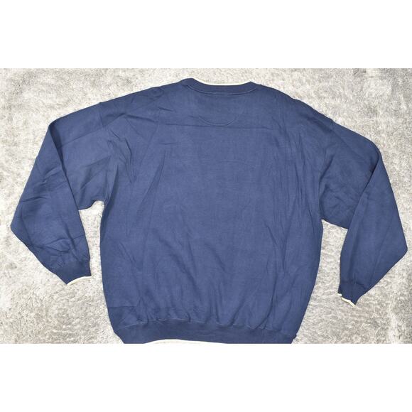 M&C Sport Fisherman Blue Pullover Sweater Crew Neck Big 2X, Cotton Blend - Picture 3 of 7